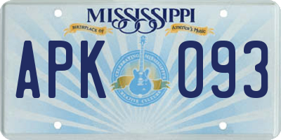 MS license plate APK093