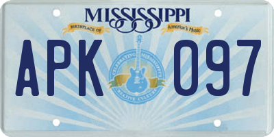 MS license plate APK097
