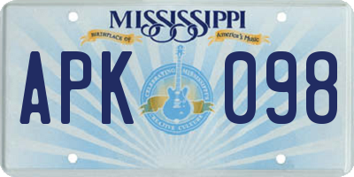 MS license plate APK098