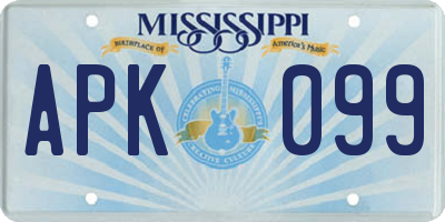 MS license plate APK099