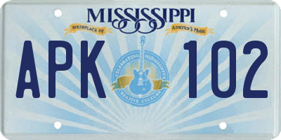 MS license plate APK102