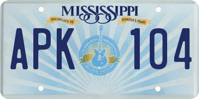 MS license plate APK104