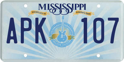 MS license plate APK107