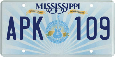 MS license plate APK109