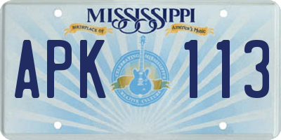 MS license plate APK113