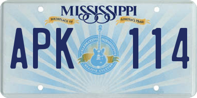 MS license plate APK114