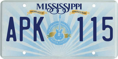 MS license plate APK115