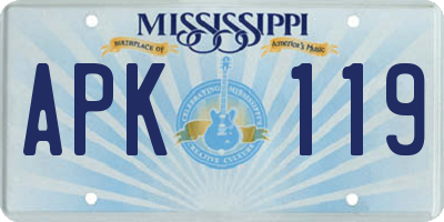 MS license plate APK119