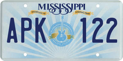MS license plate APK122