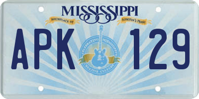MS license plate APK129