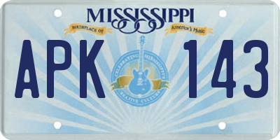 MS license plate APK143