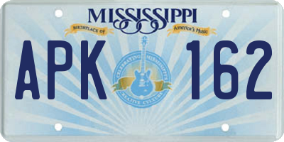 MS license plate APK162