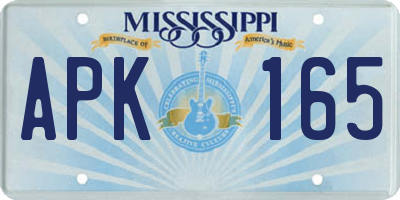 MS license plate APK165