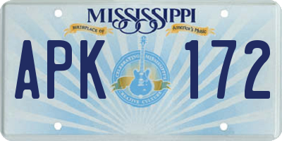 MS license plate APK172