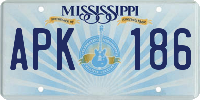 MS license plate APK186