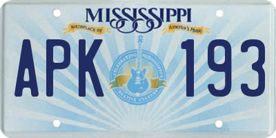 MS license plate APK193