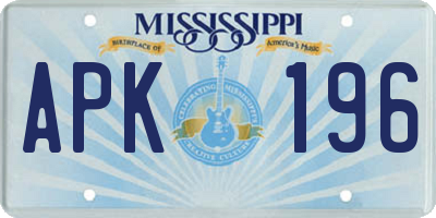 MS license plate APK196