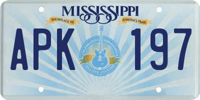 MS license plate APK197