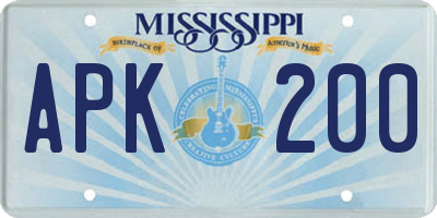 MS license plate APK200