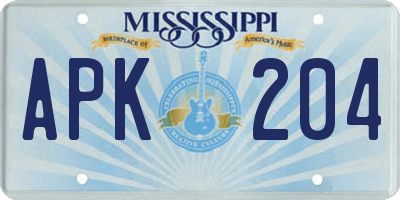 MS license plate APK204
