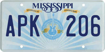 MS license plate APK206