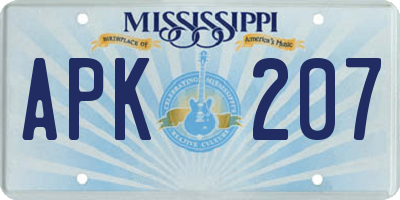 MS license plate APK207