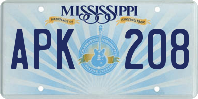 MS license plate APK208