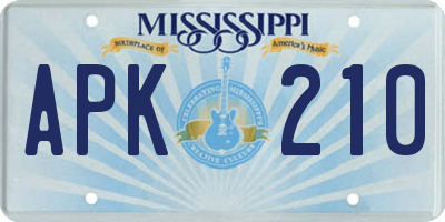 MS license plate APK210