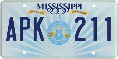 MS license plate APK211