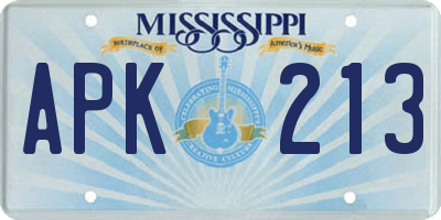 MS license plate APK213