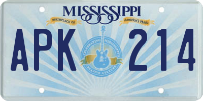 MS license plate APK214
