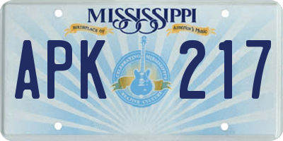 MS license plate APK217