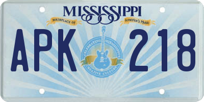 MS license plate APK218