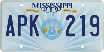 MS license plate APK219
