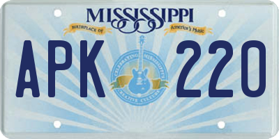 MS license plate APK220