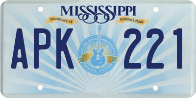 MS license plate APK221