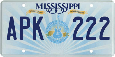 MS license plate APK222