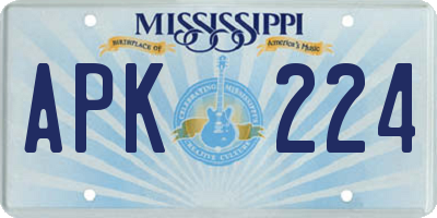 MS license plate APK224
