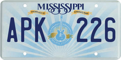 MS license plate APK226