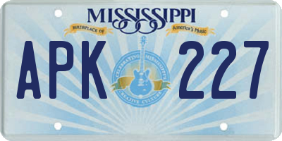 MS license plate APK227