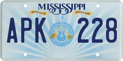 MS license plate APK228