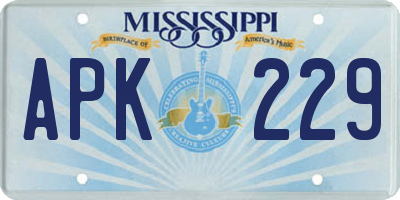 MS license plate APK229