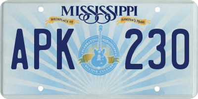 MS license plate APK230