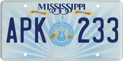MS license plate APK233