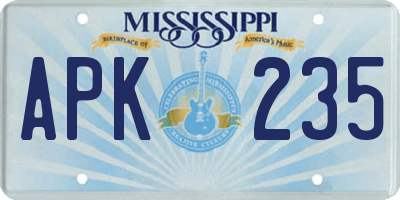 MS license plate APK235