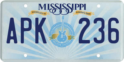 MS license plate APK236