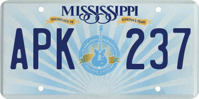 MS license plate APK237