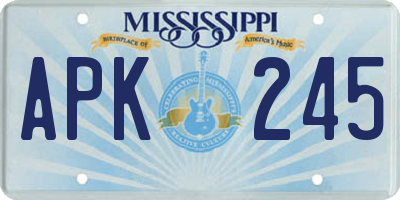 MS license plate APK245
