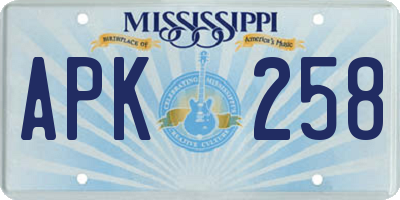 MS license plate APK258