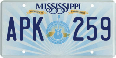 MS license plate APK259